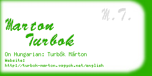 marton turbok business card