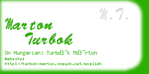 marton turbok business card